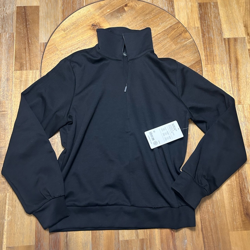 Athleta Black Women’s Quarter zip Pullover Sweater